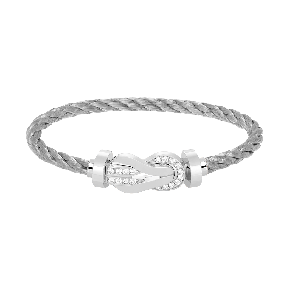 [LUXE]CHANCE GROSSES 8-STELLIGES SCHNALLE HALBDIAMANTARMBAND SILBER