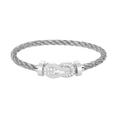 [LUXE]CHANCE GROSSES 8-STELLIGES SCHNALLE HALBDIAMANTARMBAND SILBER