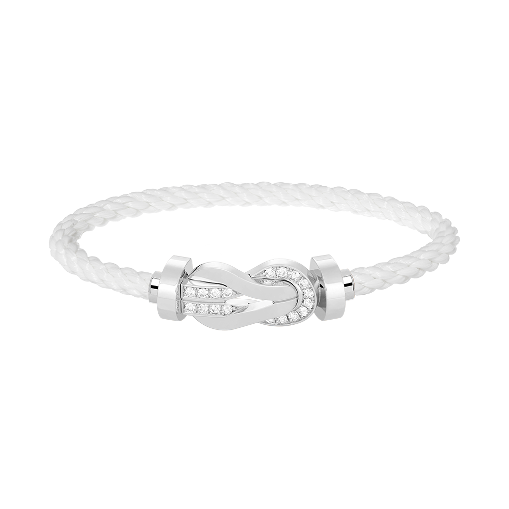 [LUXE]CHANCE GROSSES 8-STELLIGES SCHNALLE HALBDIAMANTARMBAND SILBER