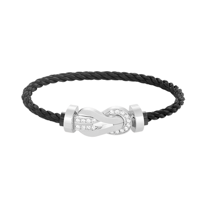 [LUXE]CHANCE GROSSES 8-STELLIGES SCHNALLE HALBDIAMANTARMBAND SILBER