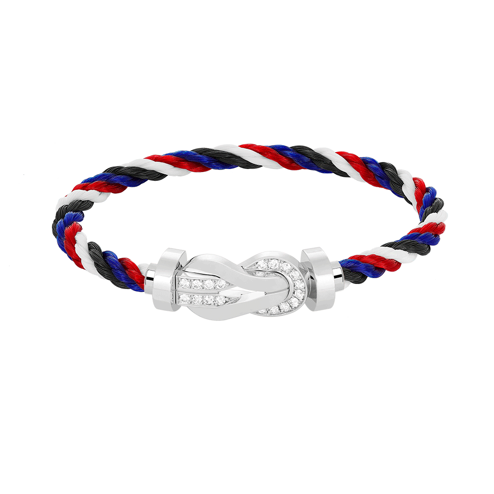 [LUXE]CHANCE GROSSES 8-STELLIGES SCHNALLE HALBDIAMANTARMBAND SILBER