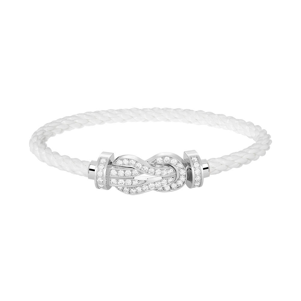 [ROYAL]CHANCE LARGE 8 FIGURE BUCKLE FULL DIAMOND BRACELET SILVER