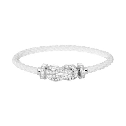 [ROYAL]CHANCE LARGE 8 FIGURE BUCKLE FULL DIAMOND BRACELET SILVER