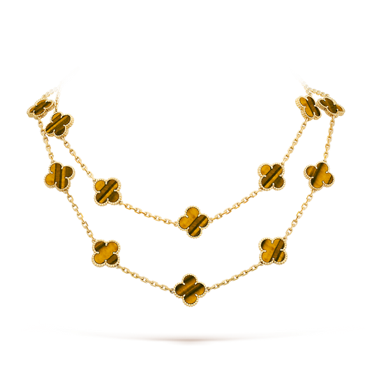 [Royal&Vicky]CLOVER 20 MOTIFS TIGER EYE ROSE GOLD