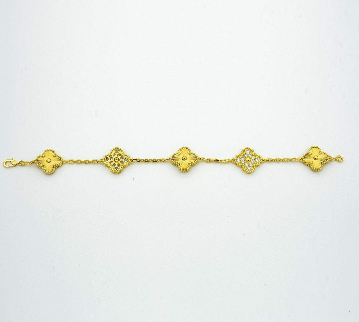 [LUXE]CLOVER ARMBAND 5 MOTIVE GOLD DIAMANT 