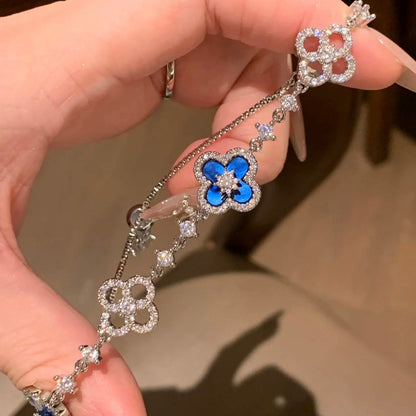 [Royal&Vicky]CLOVER 5 MOTIF PINK BLUE RED WHITE BRACELET