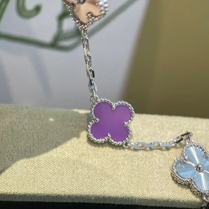 [Royal&Vicky]LUCKY CLOVER 5-MOTIF BRACELET - VIOLET COLLECTION