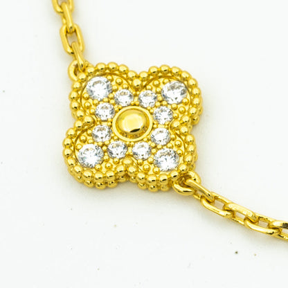 [ROYAL]CLOVER BRACELET 5 MOTIFS GOLD DIAMOND