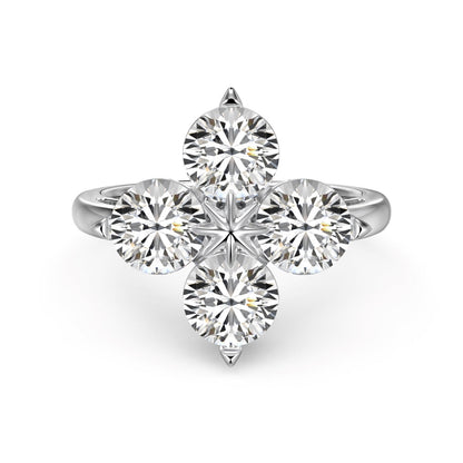 [ROYAL]Four-Leaf Clover Eight-Pointed Star Ring