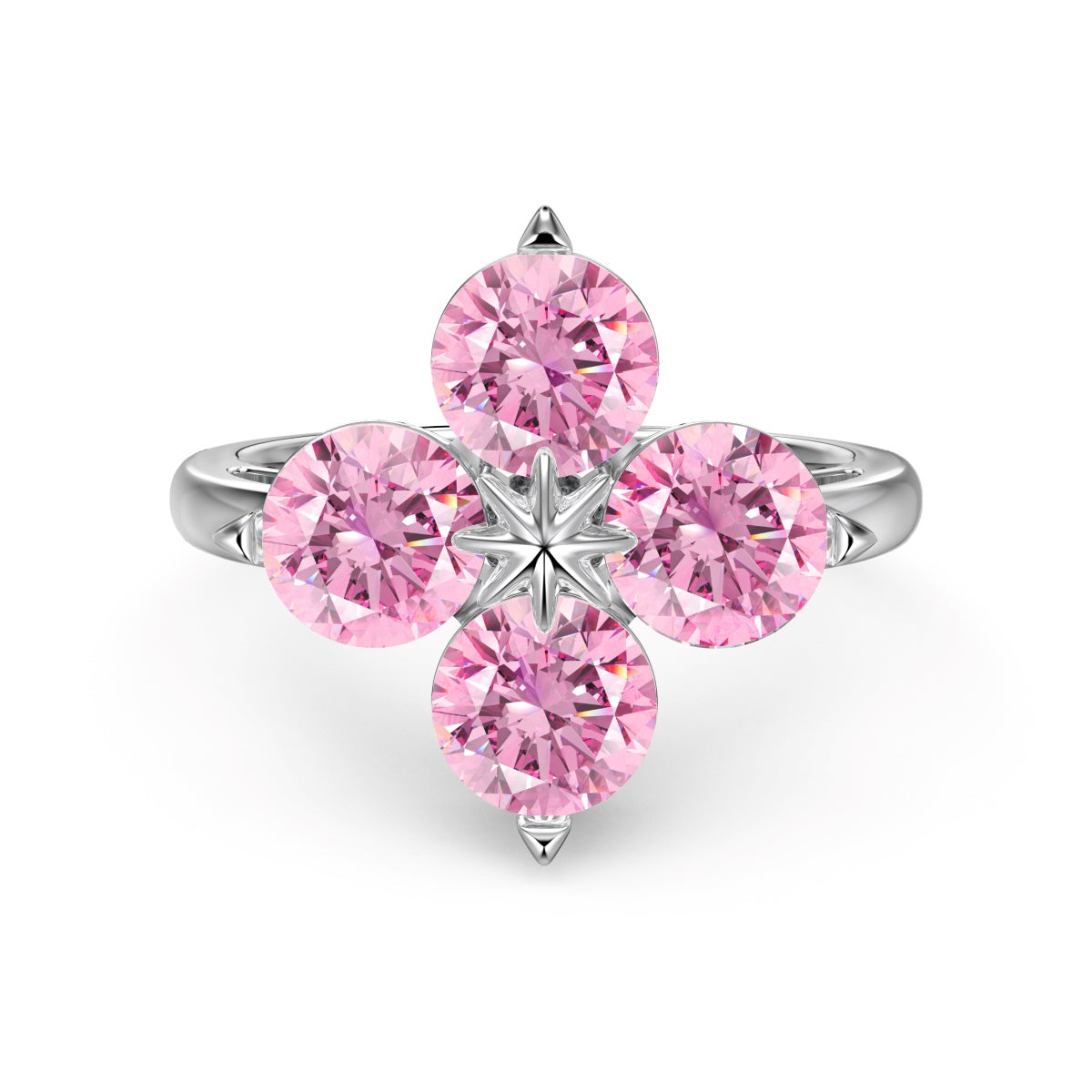 [ROYAL]Four-Leaf Clover Eight-Pointed Star Ring