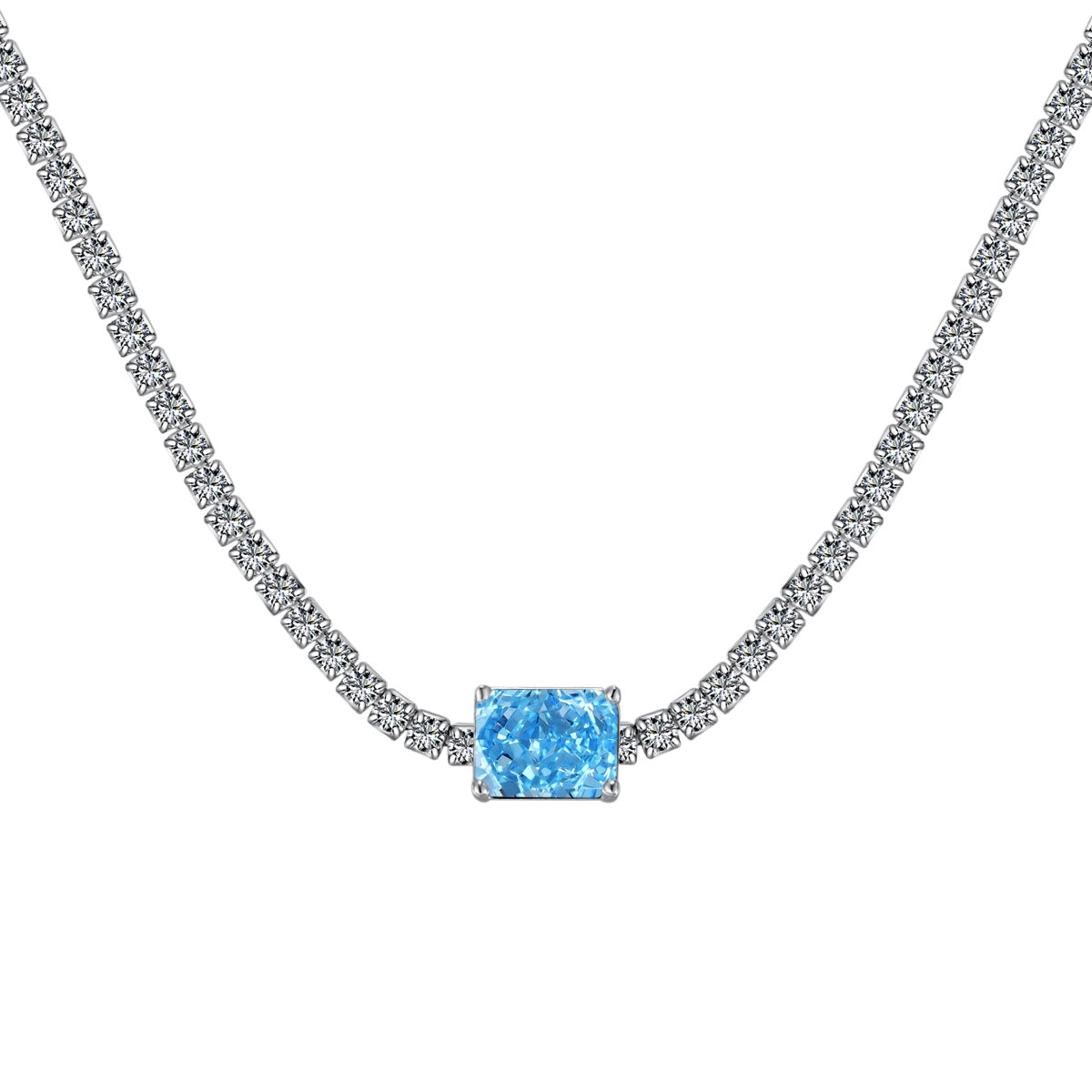 [ROYAL]2.0 carat Ornate Emerald Cut Necklace