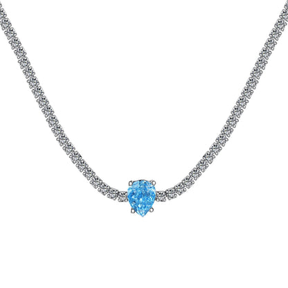 [ROYAL]1.0 carat Unique Pear Cut Tennis Necklace