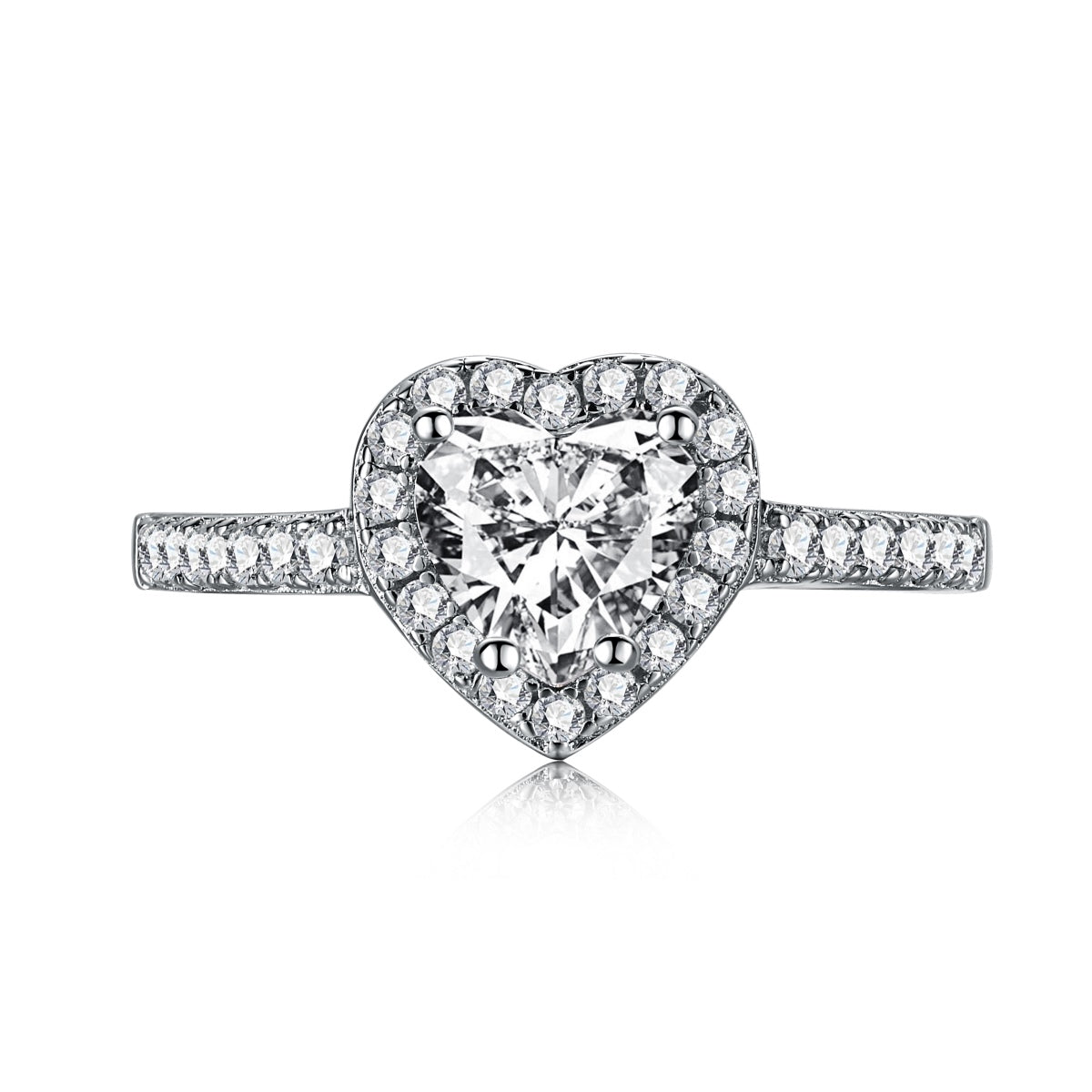 [ROYAL]Eternity Splashy Romantic Heart Shape Lover Ring