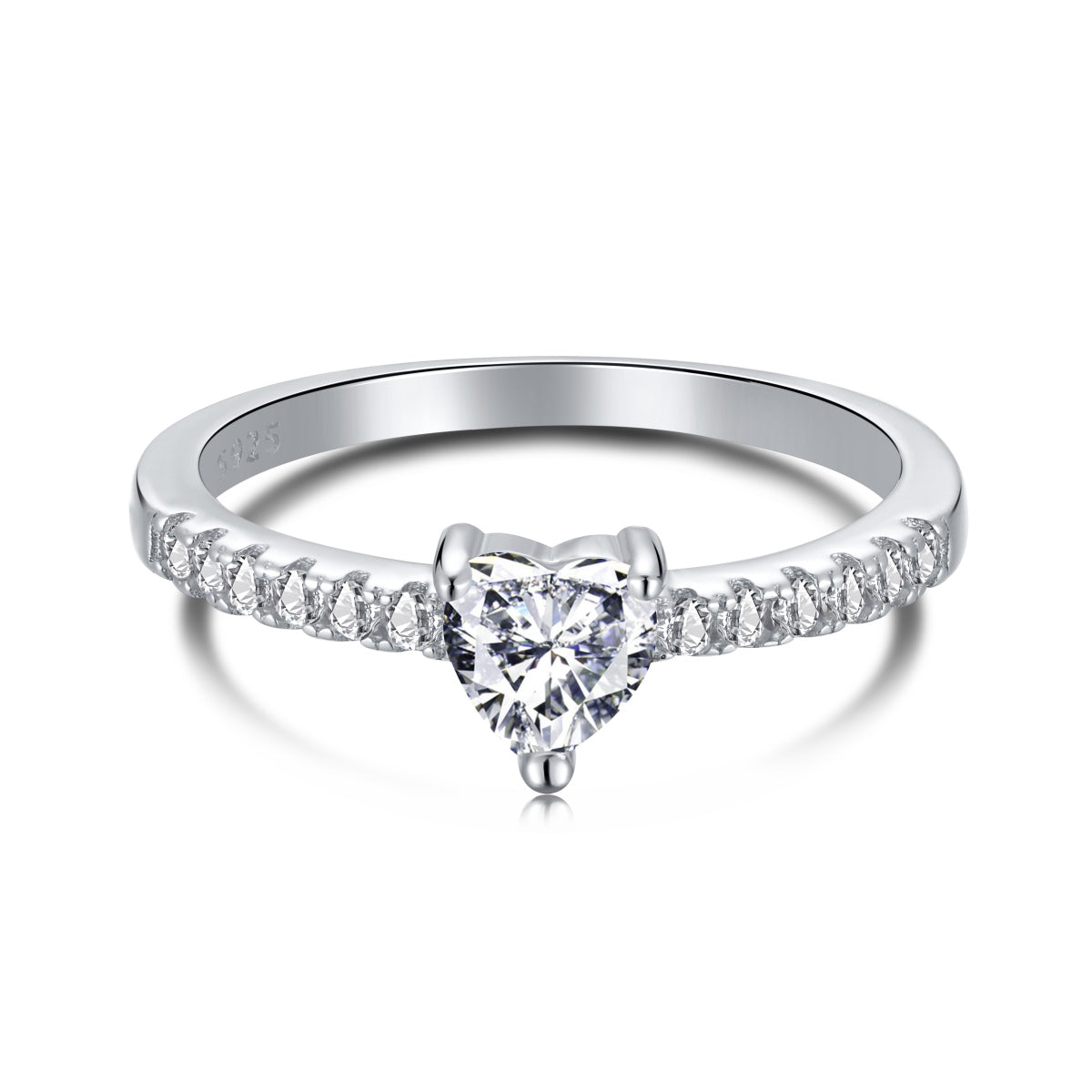 [ROYAL]0.5 Carat CaratEternity Charming Heart Shape Lover Ring