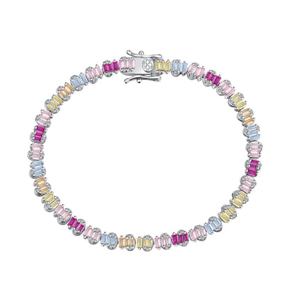 [ROYAL]Delicate Colorful Emerald Cut Party Bracelet