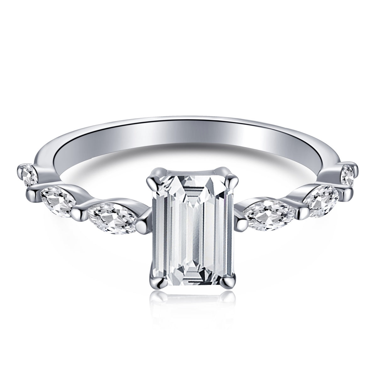 [ROYAL]1.0 Carat Dainty Resplendent Radiant Cut Daily Ring