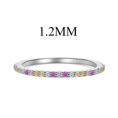 [ROYAL]Ornate Colorful Round Cut Tennis Ring