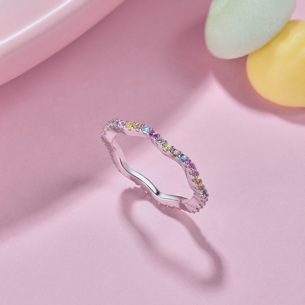 [ROYAL]Dainty Colorful Round Cut Party Ring