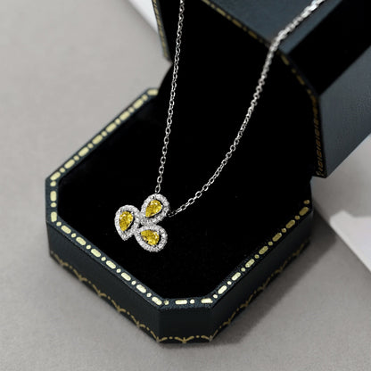 [ROYAL]Elegant Flower Shape Pear Cut Necklace