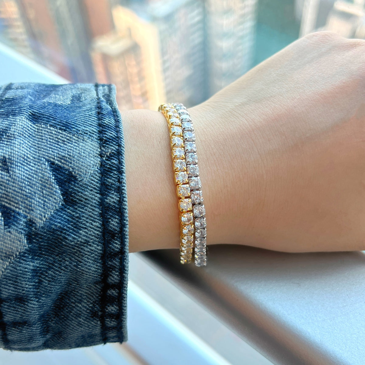 [ROYAL]Sparkling Radiant Princess Cut Tennis Bracelet