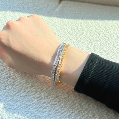 [LUXE]Exquisites Smaragdschliff-Tagesarmband