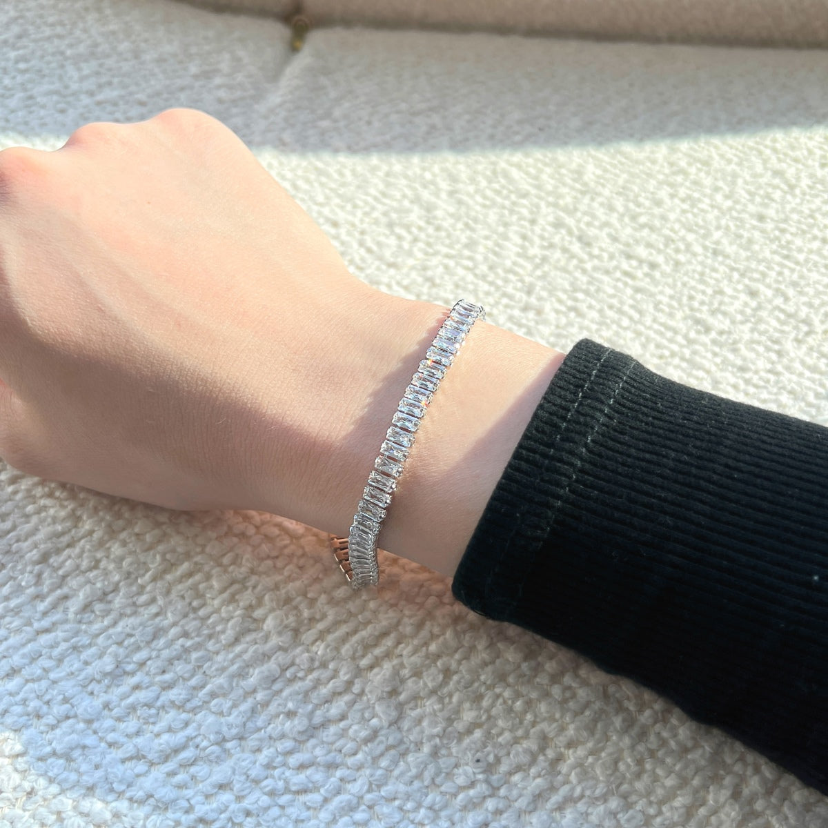 [LUXE]Exquisites Smaragdschliff-Tagesarmband