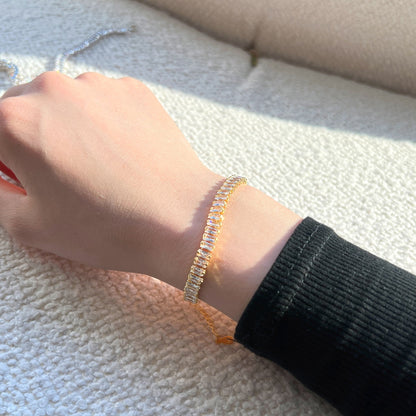 [LUXE]Exquisites Smaragdschliff-Tagesarmband