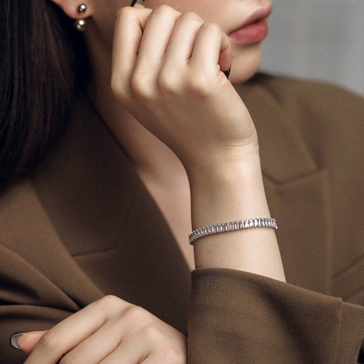 [LUXE]Exquisites Smaragdschliff-Tagesarmband