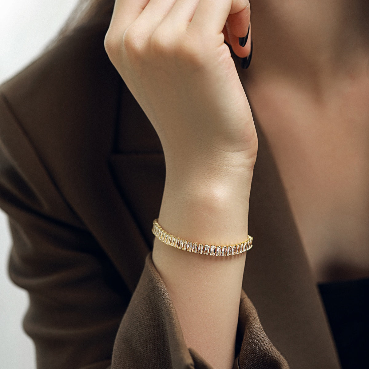 [LUXE]Exquisites Smaragdschliff-Tagesarmband