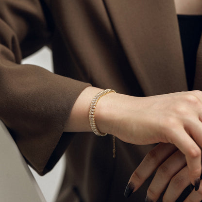 [LUXE]Exquisites Smaragdschliff-Tagesarmband