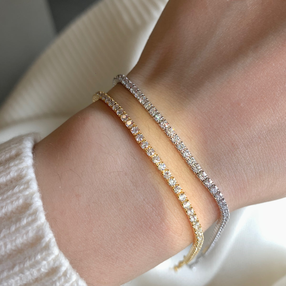 [ROYAL]Radiant Shinning Princess Cut Tennis Bracelet