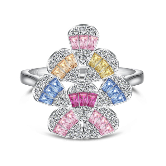 [ROYAL]Sparkling Colorful Water Drop Shape Daily Ring