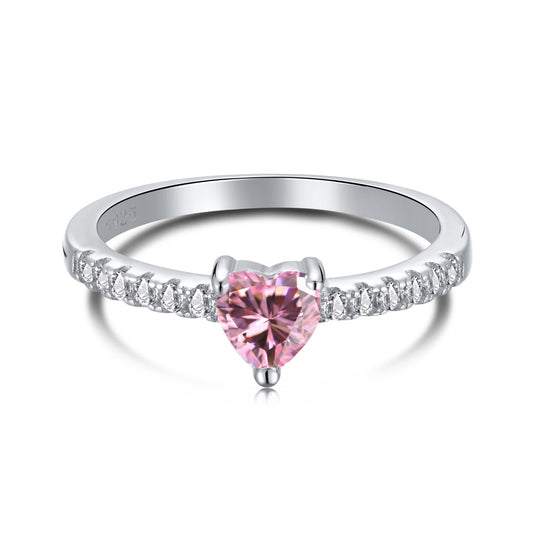 [ROYAL]0.5 Carat CaratEternity Charming Heart Shape Lover Ring