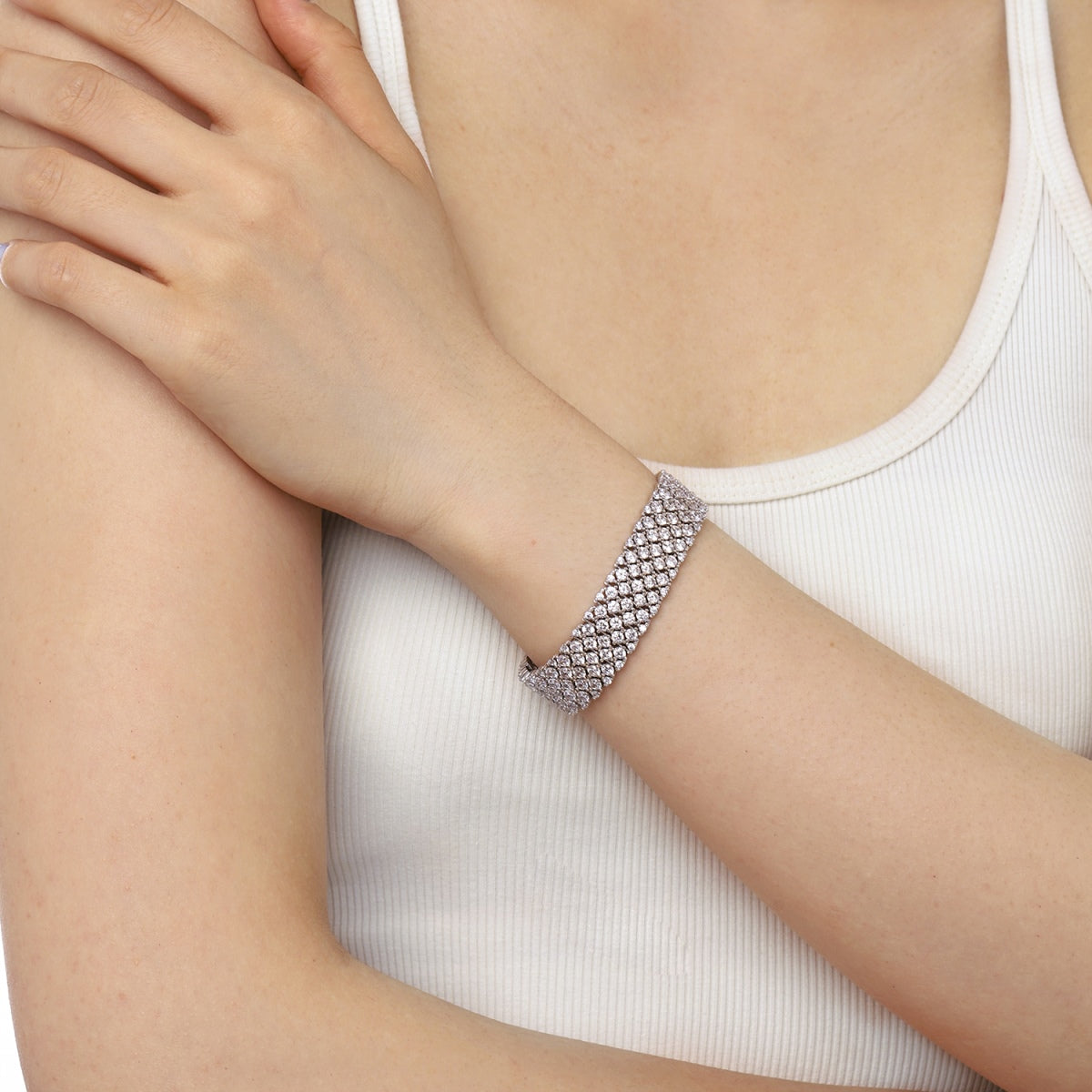 [LUXE]Verziertes, elegantes Party-Armband mit Rundschliff