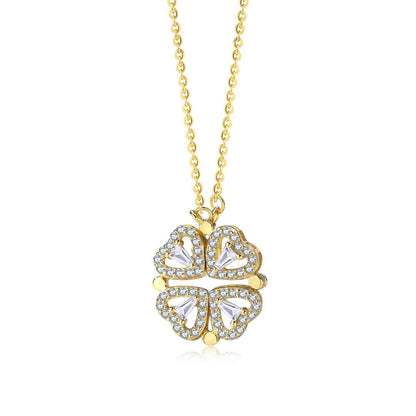 [ROYAL]Ornate Heart Cut Flower Shape Necklace