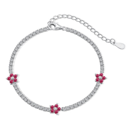 [ROYAL]Sparkling Flower Shape Tennis Bracelet