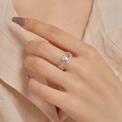 [ROYAL]Radiant Colorful Radiant Cut Daily Ring