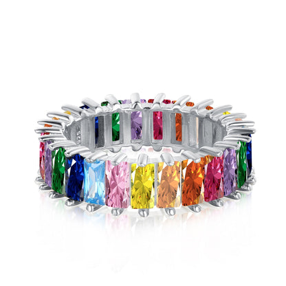 [ROYAL]Unique Colorful Radiant Cut RIng