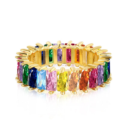 [ROYAL]Unique Colorful Radiant Cut RIng