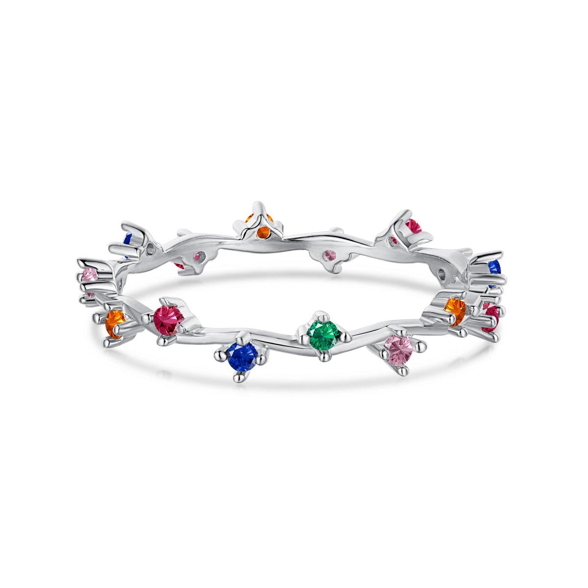 [ROYAL]Radiant Colorful Round Cut Daily Ring