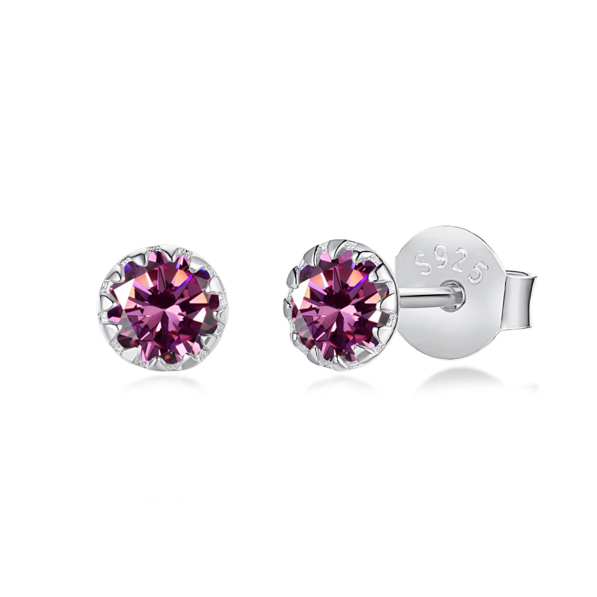 [ROYAL]Sparkling Colorful Round Shape Earrings