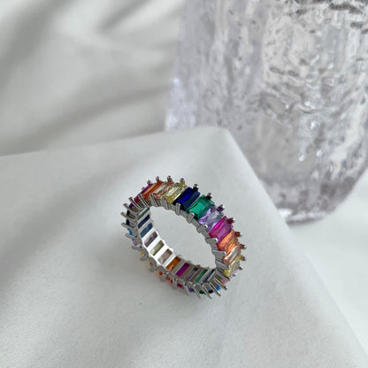 [ROYAL]Unique Colorful Radiant Cut RIng