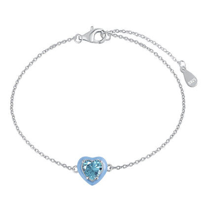 [ROYAL]Sparkling Romantic Heart Shape Lover Bracelet