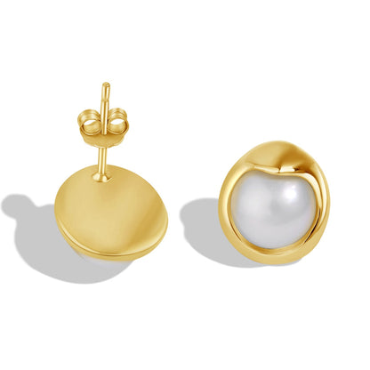 [ROYAL]Dainty Bread Pearl Earrings