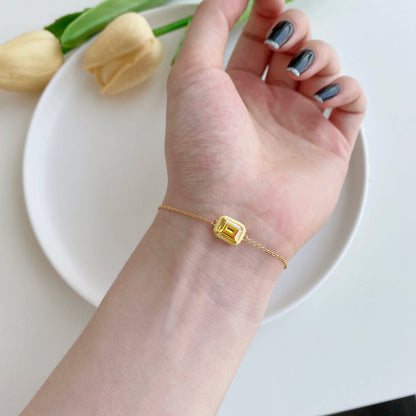 [LUXE]2,0 Karat funkelndes buntes Smaragdschliff-Tagesarmband