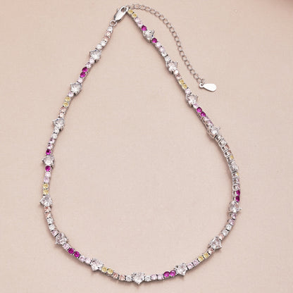 [ROYAL]Delicate Colorful Rainbow Tennis Chain