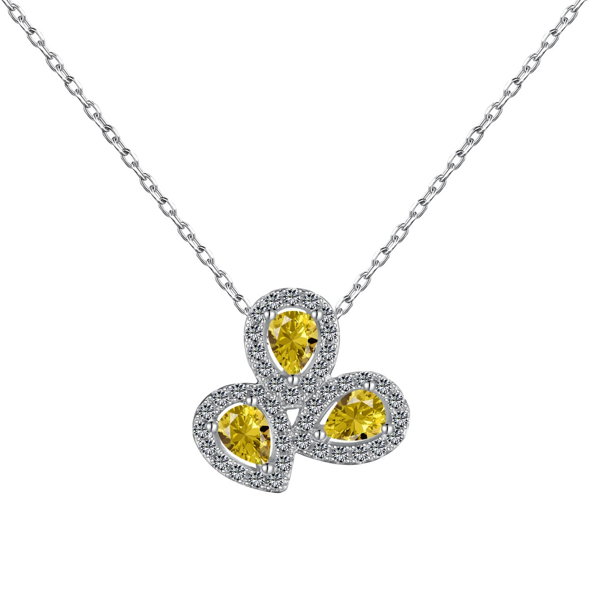 [ROYAL]Elegant Flower Shape Pear Cut Necklace