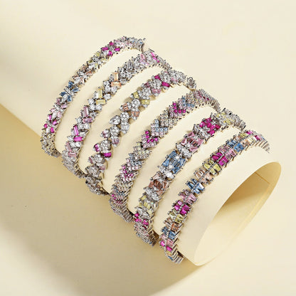 [ROYAL]Delicate Colorful Multi Cut Party Bracelet