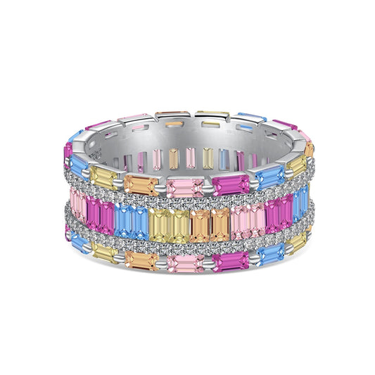 [ROYAL]Dazzling Colorful Radiant Cut Party Ring