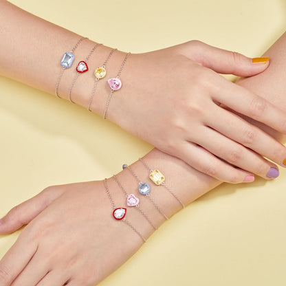 [LUXE]2,0 Karat funkelndes buntes Smaragdschliff-Tagesarmband